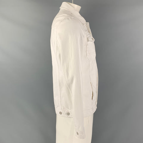 DISTRIKT NORREBRO  Size L White Cotton Denim Jacket