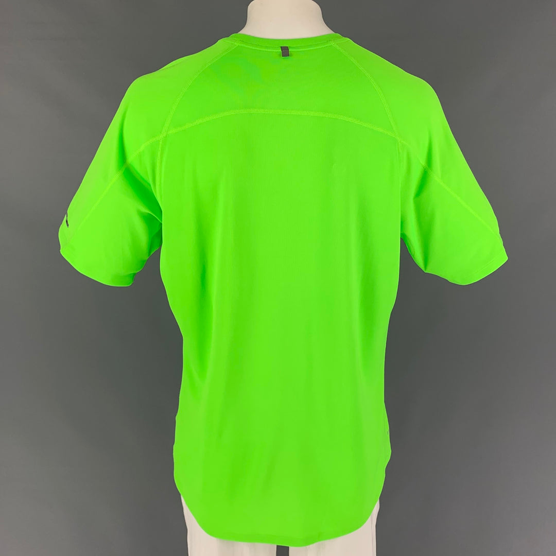 Camiseta NIKE Dri-Fit con cuello redondo y poliéster verde talla XL