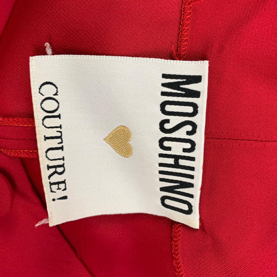 MOSCHINO COUTURE Size 8 Red Acetate Rayon Sleeveless Blouse