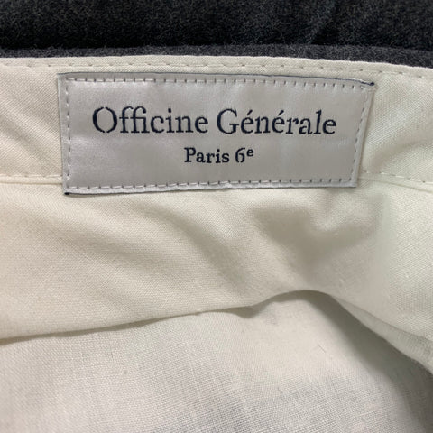 OFFICINE GENERALE Size 32 Grey Heather Wool Pleated Dress Pants