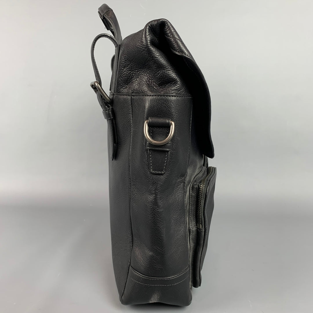 COACH Black Leather Top Handles Backpack