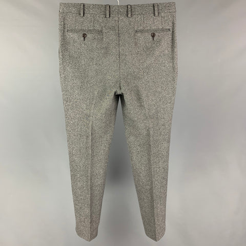PAL ZILERI Size 36 Black White Dots Wool Flat Front Dress Pants