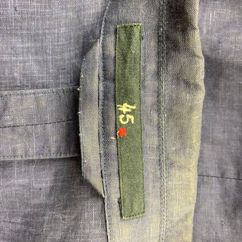 45rpm Size 45 Blue Contrast Stitch Linen Single Breasted Sport Coat