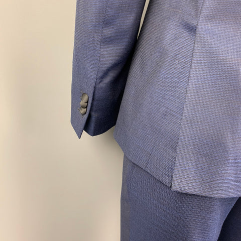 PAUL SMITH Size 40 Navy Woven Wool Peak Lapel Tuxedo