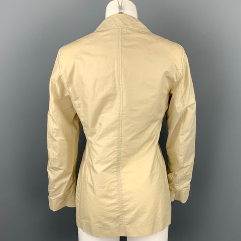 STRENESSE Chaqueta abotonada con bolsillo de parche de algodón beige talla 6