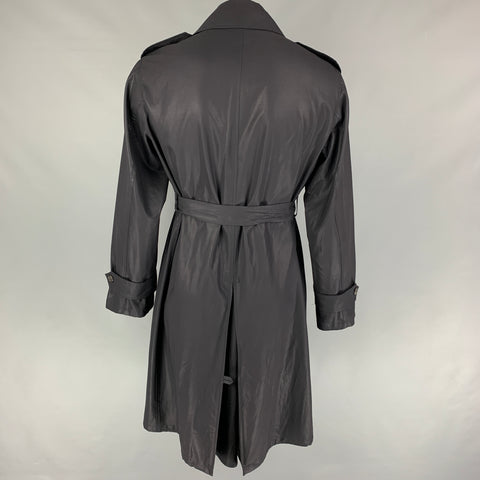 PRADA Size 42 Navy Belted Double Breasted Trench Coat