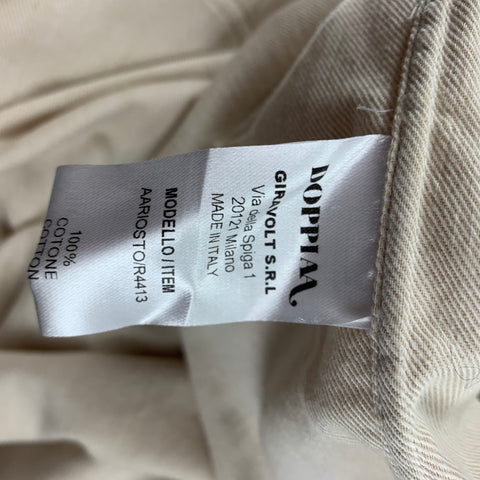 DOPPIAA Size XL Beige Cotton Western Long Sleeve Shirt