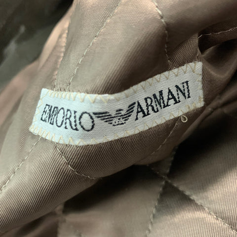 EMPORIO ARMANI Taille XL Manteau ceinturé métallisé taupe