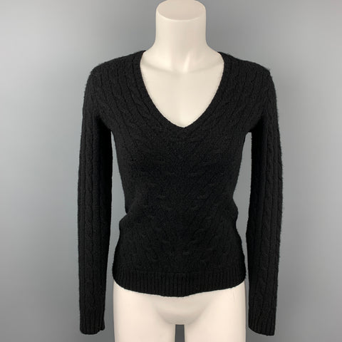 RALPH LAUREN Black Label Taille S Pull en cachemire tricoté noir