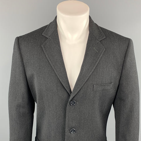 DOLCE &amp; GABBANA 40 Manteau de sport à revers cranté en laine mélangée unie anthracite