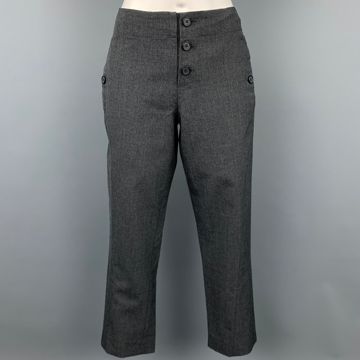 MARNI Size 2 Grey Virgin Wool Cropped Casual Pants