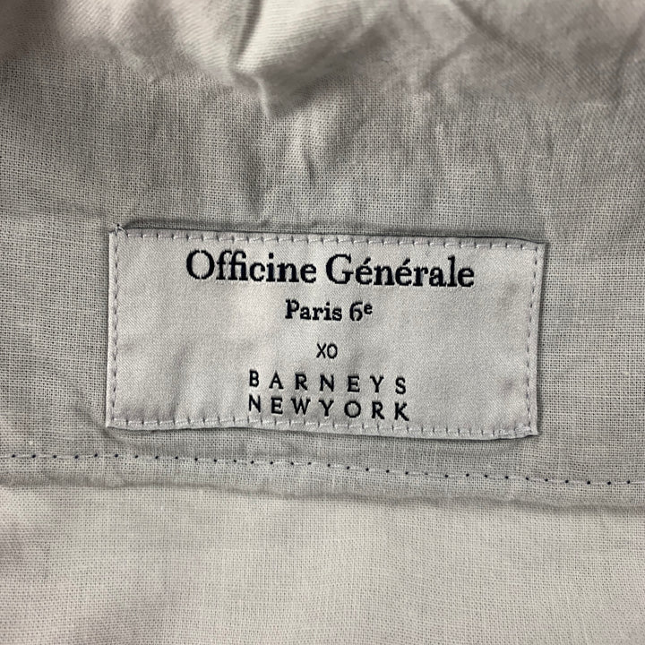 OFFICINE GENERALE x BARNEY'S NEW YORK Size 34 Indigo & White Print Cotton Shorts