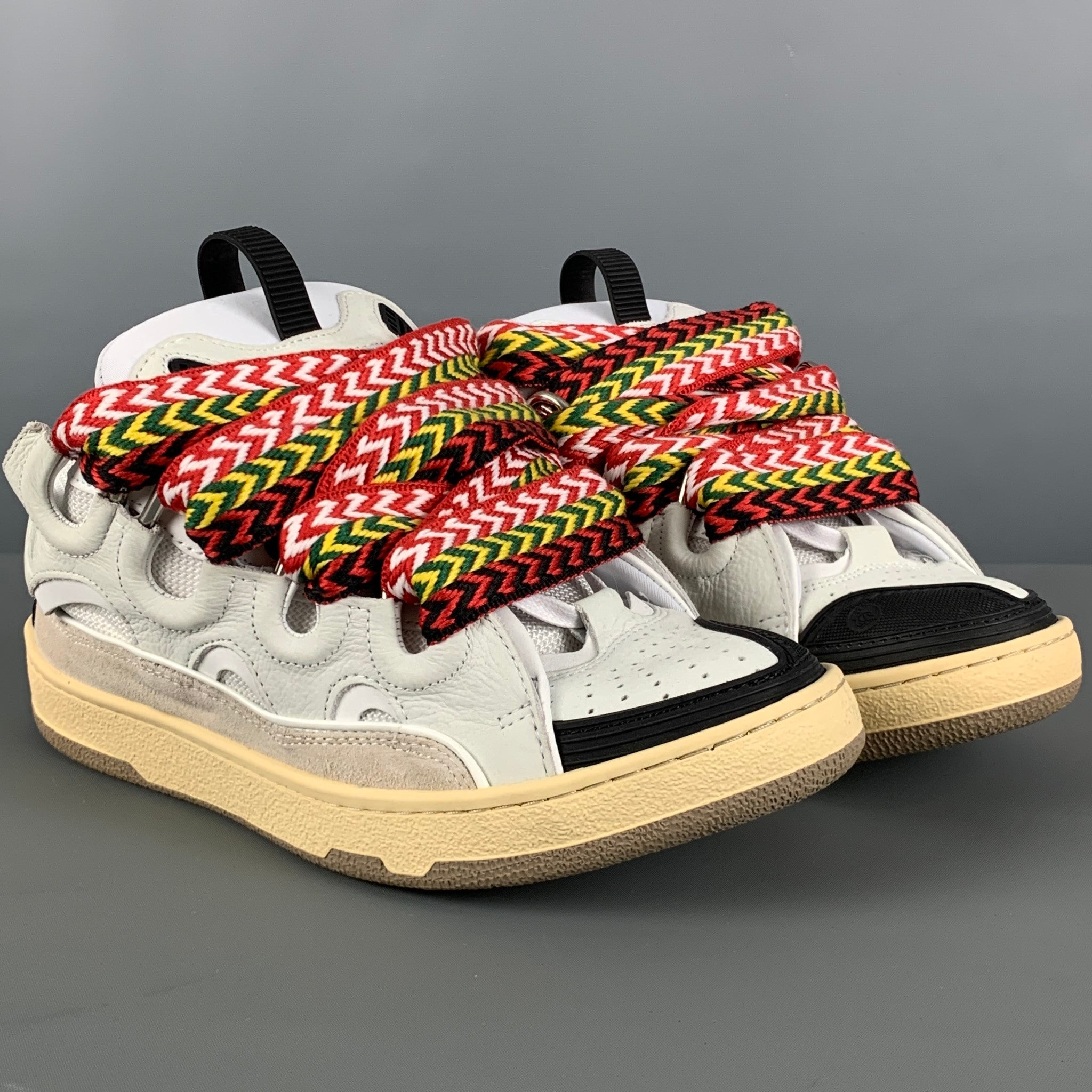 LANVIN Size 9 White Black Leather Sneakers – Sui Generis