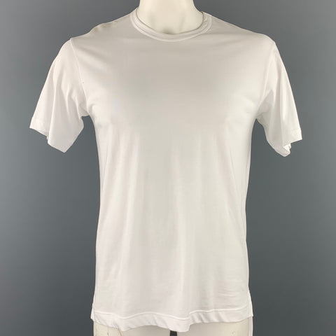 COMME des GARCONS SHIRT Size L White Cotton Crew-Neck T-shirt