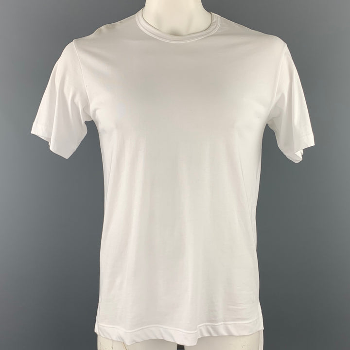 CAMISA COMME des GARCONS Talla L Camiseta blanca de algodón con cuello redondo