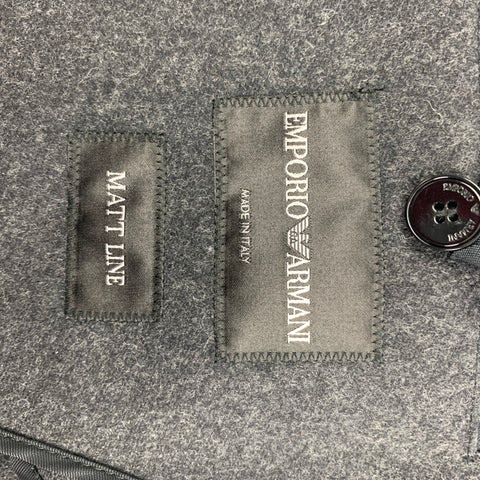 EMPORIO ARMANI Taille 42 Manteau de sport en polyamide et laine chinée anthracite