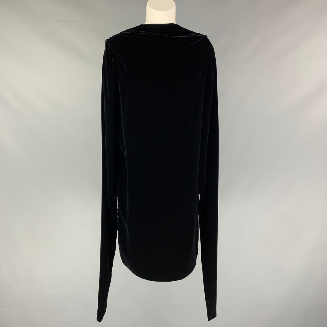 Vintage JEAN PAUL GAULTIER Size M Black Velvet Boat Neck Dress