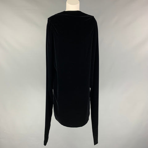 Vintage JEAN PAUL GAULTIER Talla M Vestido de cuello barco de terciopelo negro