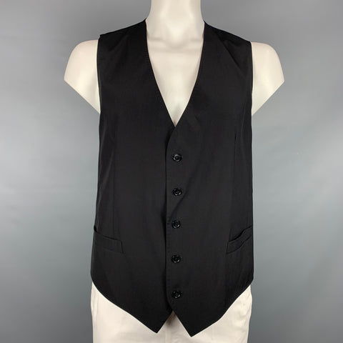 DOLCE & GABBANA Size 44 Black Wool Buttoned Vest