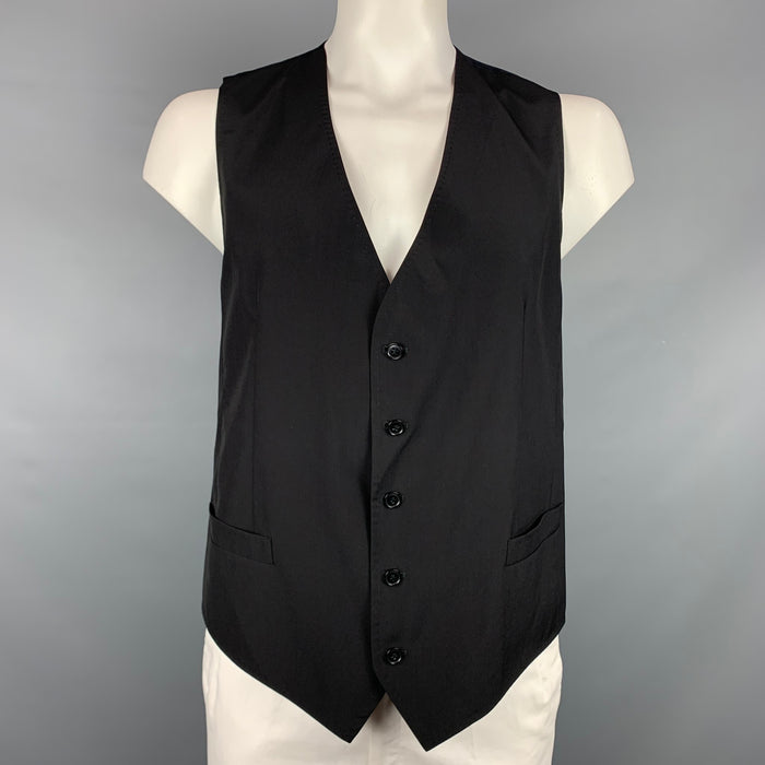 DOLCE & GABBANA Size 44 Black Wool Buttoned Vest