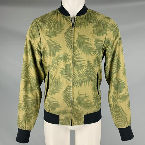 SCOTCH AND SODA Size M Green Leaves Bomber Jacket