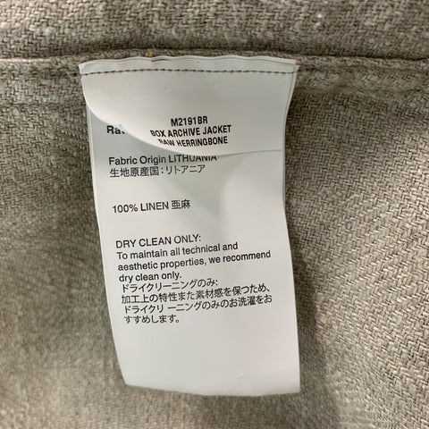 OUR LEGACY  Size 36 Oatmeal Herringbone Linen Patch Pockets Jacket