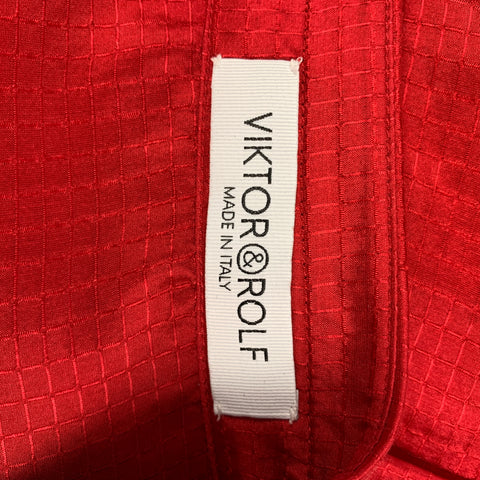 VIKTOR &amp; ROLF Taille M Chemise boutonnée texturée en soie rouge