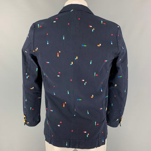 BAND OF OUTSIDERS Size 38 Multi-Color Embroidery Cotton Sport Coat