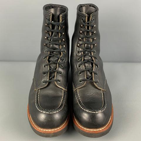 RED WING Taille 9 Bottes en cuir à surpiqûres noires noires
