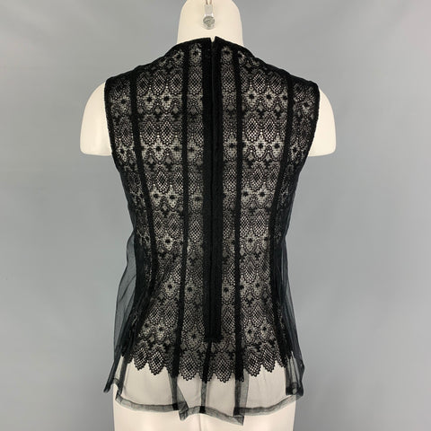 NOIR KEI NINOMIYA Size M Black Tulle Sleeveless Dress Top