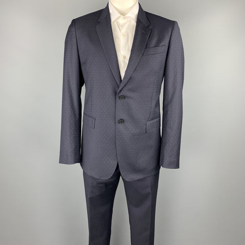 PAUL SMITH Size 42 Regular Navy Dots Wool Notch Lapel Suit
