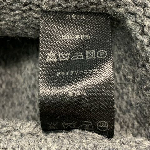 ONASSIS Size S Grey Wool Shawl Collar Sweater