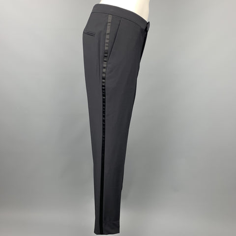 Z ZEGNA Size 32 Black Wool Zip Fly Dress Pants