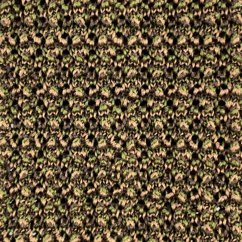HOLLAND & HOLLAND Brown Beige & Olive Silk Textured Knit Tie