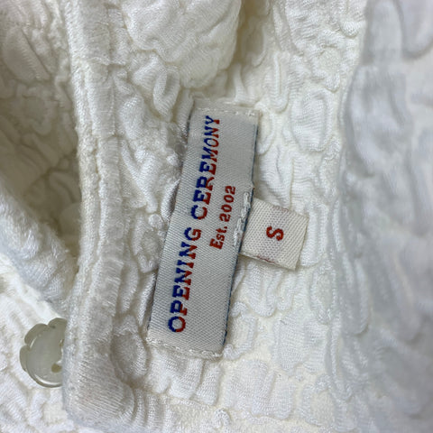 OPENING CEREMONY Size S White Textured Viscose Blend Blouse