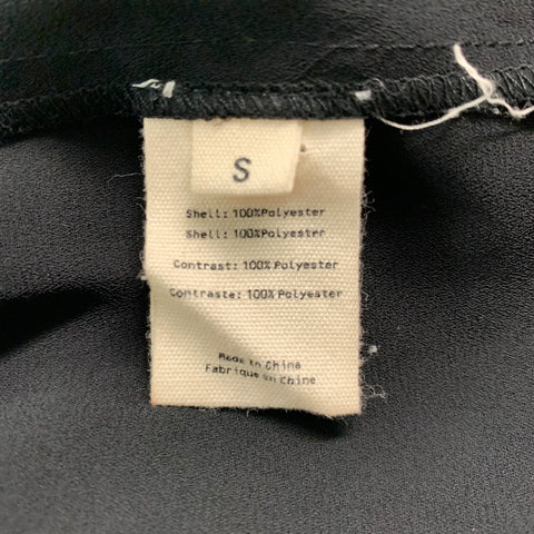 L'AGENCE Size S Black Polyester Grommets Patch Pockets Shirt
