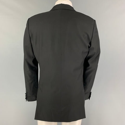 CALVIN KLEIN COLLECTION Size 38 Black Wool Peak Lapel Sport Coat