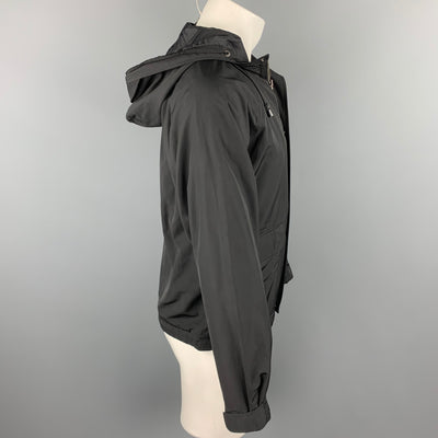 BARNEY'S NEW YORK Size S Black Polyester Hooded Jacket