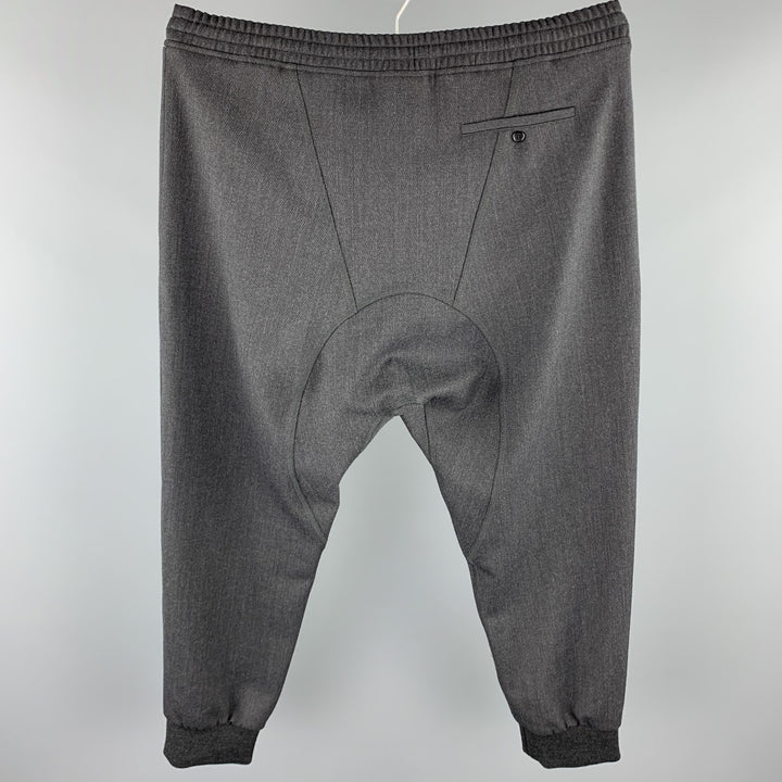 NEIL BARRETT Size 38 Charcoal Wool Blend Elastic Waistband Casual Pants