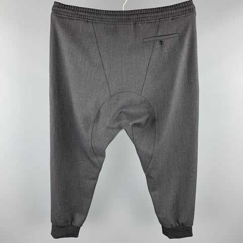 NEIL BARRETT Size 38 Charcoal Wool Blend Elastic Waistband Casual Pants