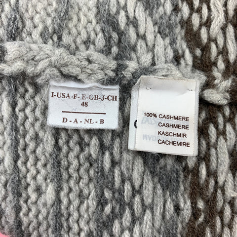 BRUNELLO CUCINELLI Size S Light Gray & Taupe Cashmere Simulated Vest Jacket