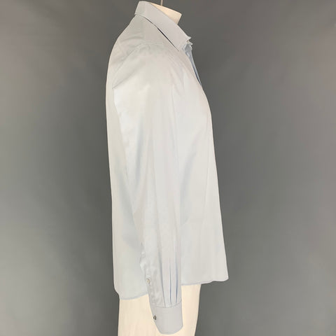 LOUIS VUITTON Size XL Light Blue Monogram Cotton Button Up Long Sleeve Shirt