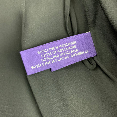 RALPH LAUREN Collection Size 10 Black & Cream Pinstripe Linen / Wool Pencil Skirt