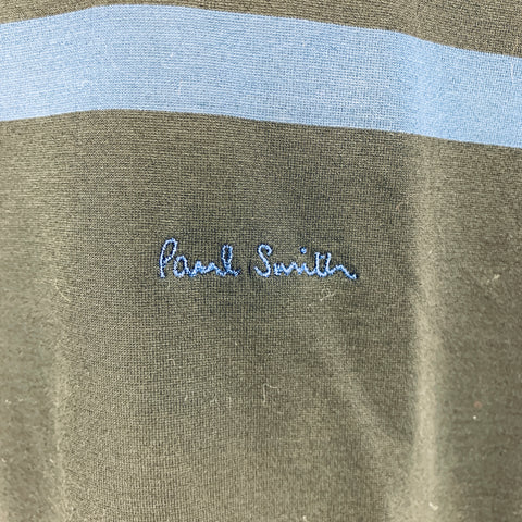 PAUL SMITH Taille M T-shirt à manches courtes en coton à rayures marine noires