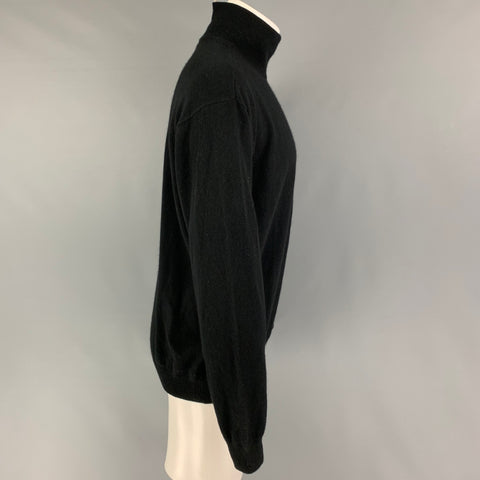 ARMANI COLLEZIONI Size M Black Blue Cotton Cashmere Sweater