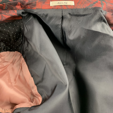 PAUL SMITH Size 40 Burgundy & Black Print Cotton Blend Notch Lapel Sport Coat
