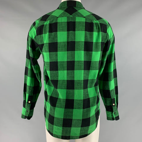 RAG & BONE Size S Green Black Checkered Cotton One Pocket Long Sleeve Shirt
