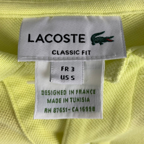 Polo LACOSTE de algodón amarillo talla S