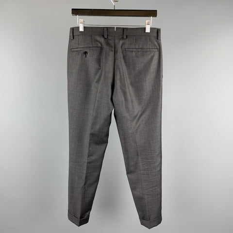 UNIVERSAL LANGUAGE Size 30 x 28 Charcoal Solid Wool Zip Fly Dress Pants