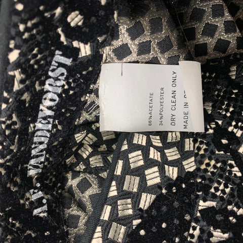 AF VANDERVORST Taille 6 Ensemble jupe en mélange d'acétate jacquard noir et argent